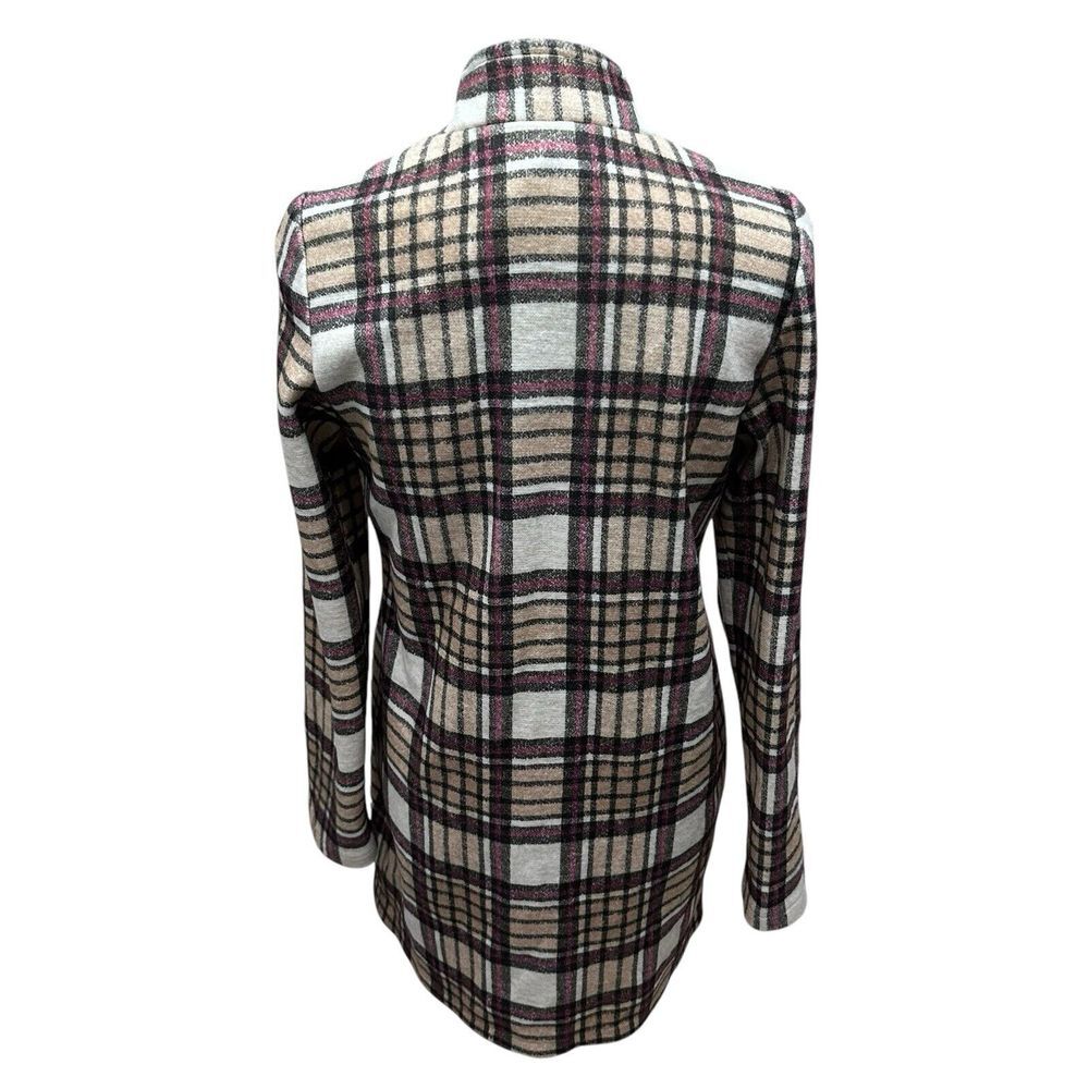Vero Moda Women's Size XS Katrine Tan Buffalo Plaid Long Jacket‎ Pockets - Picture 6 of 11